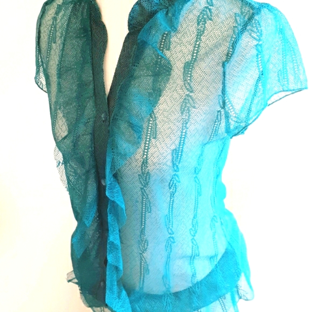 Rue 21 Ruffled Mesh Blouse - Picture 2 of 7